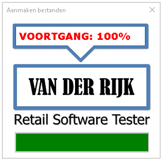Voortgang aanmaken bestanden 100%